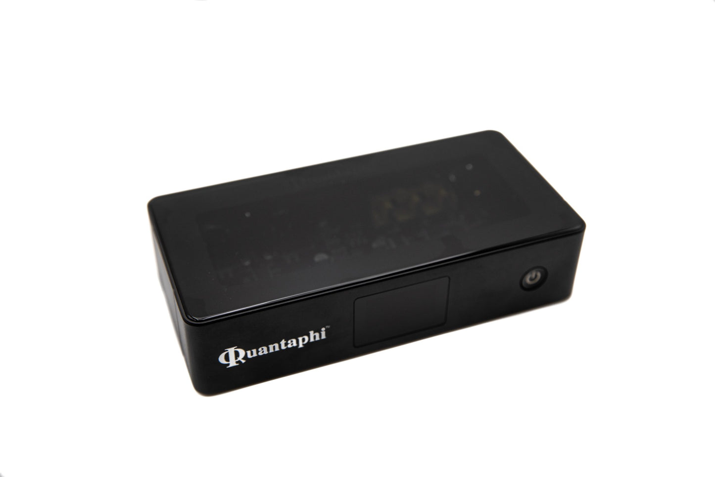 Black electronic device with 'Quintaphil' branding on a white background